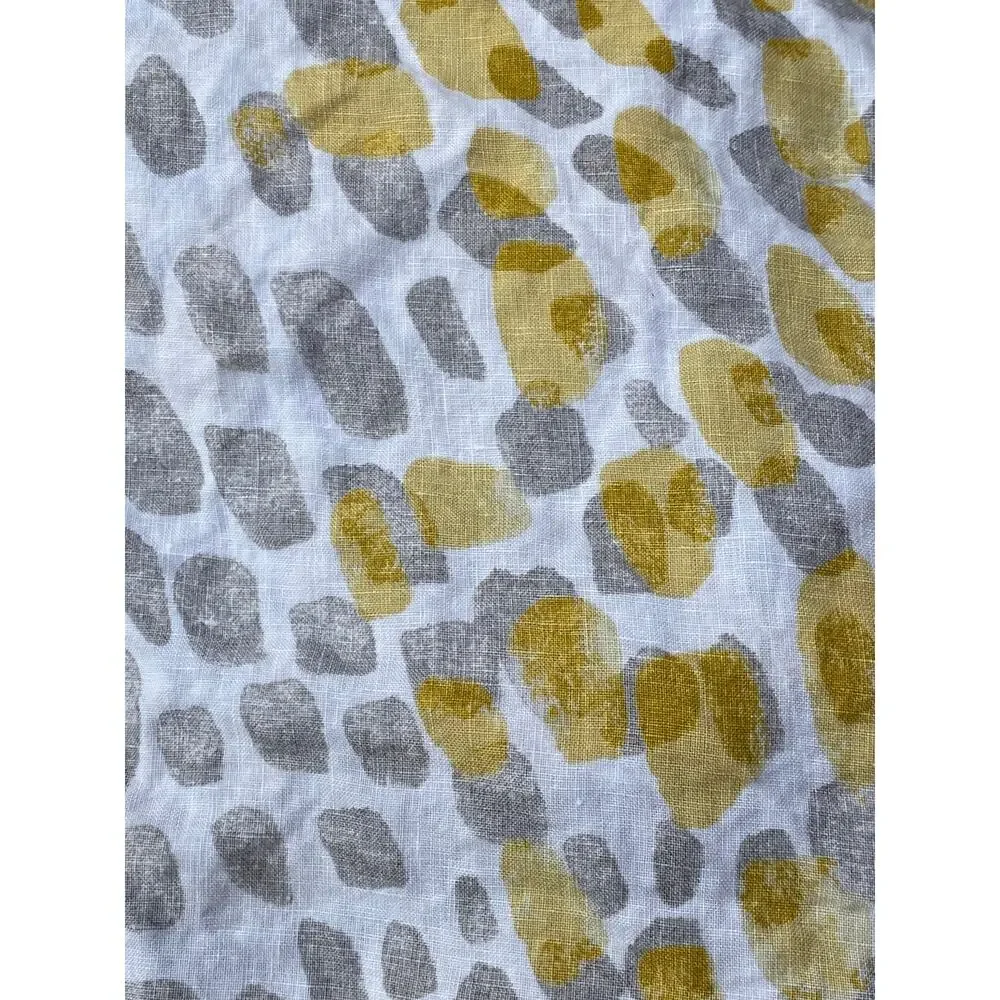 The Company Store 100% Linen Queen Fitted Sheet, Gray & Gold Abstract Cheetah